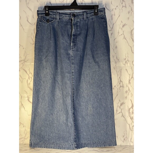 Vintage 90’s Lee Casuals Women’s Denim Skirt Size 10 Petite With Pockets - Picture 1 of 6
